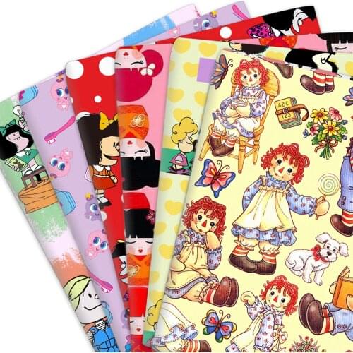 Cartoon Doll 100% Pure Cotton Or Polyester Cotton Material Patchwork Sewing Fabrics 50*145cm Quilt Needlework DIY Cloth