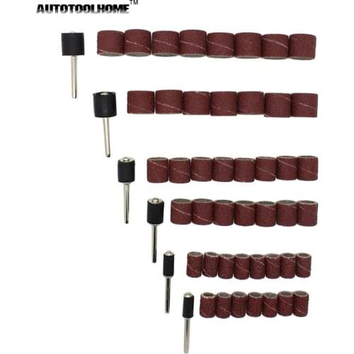 156pc 80 Grit Drum Sanding Sandpaper Kit Nails Machine Bits Grinder 1/2 3/8 1/4" for Dremel 4000 3000 Abrasive Tools Accessories