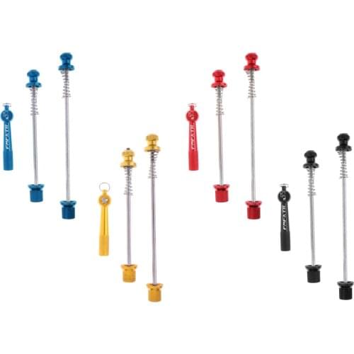 Anti Theft Skewers Set Bicycle Wheel Hub Front and Rear Quick Release Skewers Lever Axle with Locking Keys 145/183mm 4 Colors