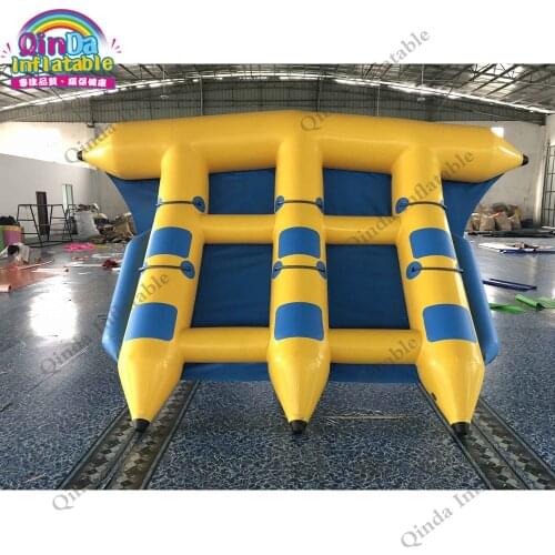 Aqua park inflatable water fly fish banana boat 4x3m flying inflatable boats for water games