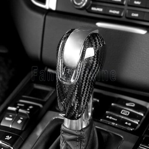 Real Carbon Fiber Printed Gear Shift Knob Sticker Cover Moulding Trim for Porsche Panamera 2010 2011 2012 2013 2014 2015 2016