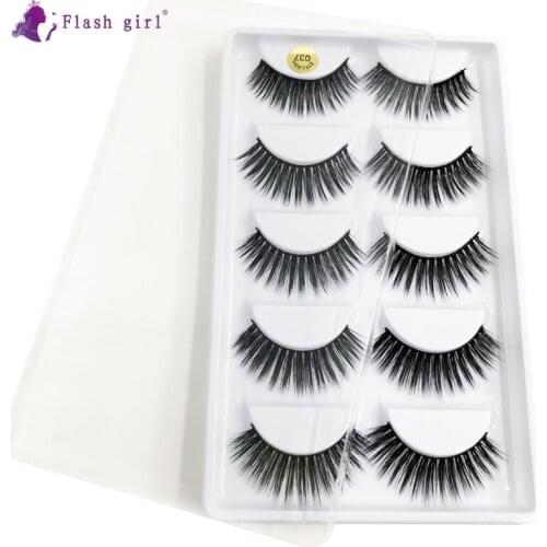 Flash girl The newest 037 100% handmade 5pais 3D mink Eyelashes top quality false Eyelashes