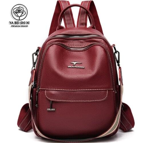 New Luxury Women Backpack Vintage Travel Soft Leather Backpack Large Capacity Bookbag High Quality School Bags for Teenage Girls