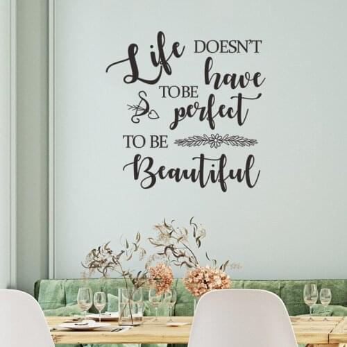 "Solid color simple English slogan ""life"" WALL STICKER GLASS STICKER Bedroom wall decoration wallpaper"