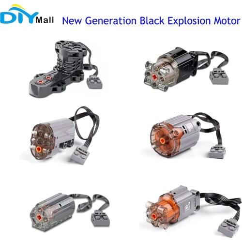 PF Black Explosion Servo Motor M/L/XL Motor Black Burst High Speed L Motor Buggy Motor compatible with lego MOC Blocks Parts
