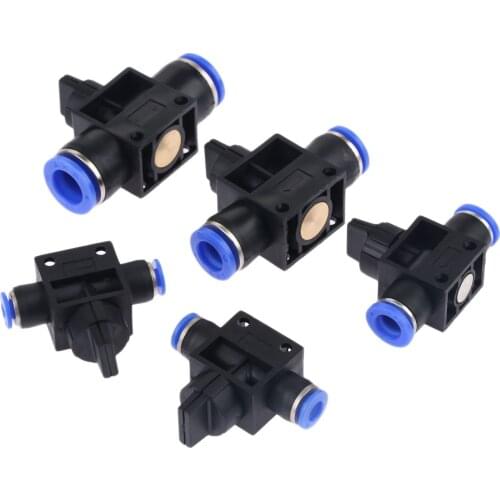 1Pc Plastic Pneumatic Ball Valve Manual Shut-Off Push In Quick Fittings Air Water Hose Tube Speed Joiner Connector 4/6/8/10/12mm