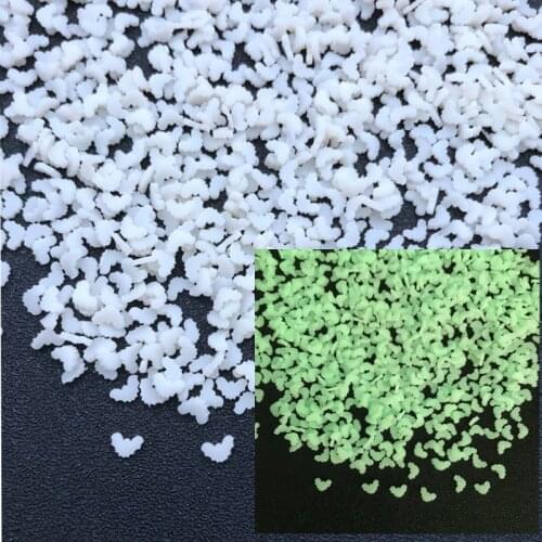 20g/Lot Hot Polymer Clay Glow in Dark Moon Sprinkle , Cute Five Star Slice for Crafts Making, Phone Deco, DIY Scrapbooking