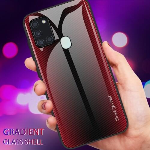 Anti-fall Glass Phone Case For Samsung A51 A50 A71 Note20+ S10 S20 Plus Ultra A 20S 10S 80 90 70 30 50 S Textured Gradient Cases