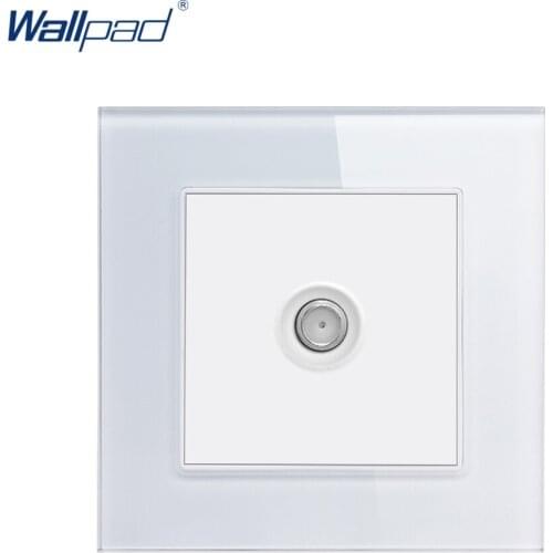 Satellite TV Socket Wallpad Crystal Glass Panel 110V-250V 10A-16A EU German Standard Satellite TV Power Outlet