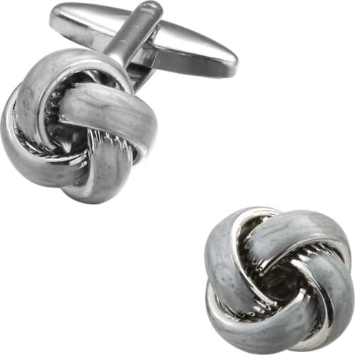 Grey shirt cuff buttons Cufflinks Cuff Links art twist menswear brand high quality laser metal knot designer jewelry