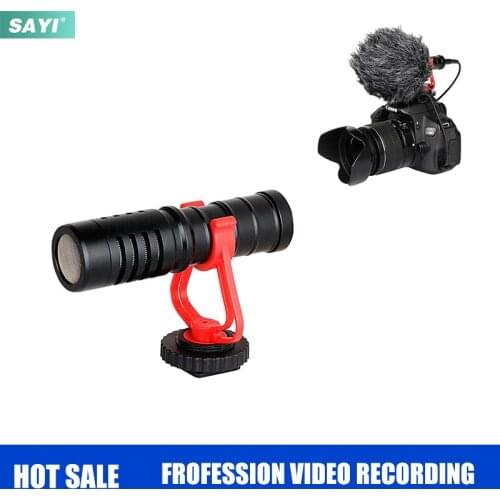 SAYI SP-03 Video Microphone Cardioid Shotgun Vlog Recording for Smartphone Canon Nikon Sony DSLR Camera Mic Consumer Camcorder