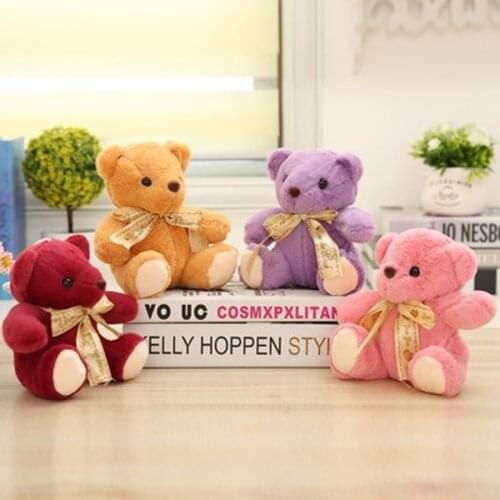 Super Soft Feel Lavender Bow Tie Bear Plush Toys Cartoon Comic Anime Model Doll Stuffed Toy Christmas Birthday Gift For Children
