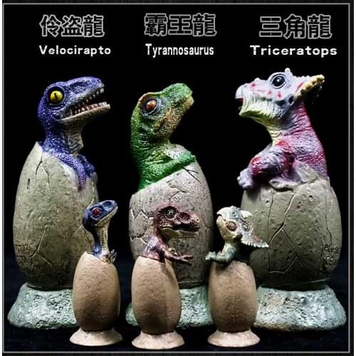 TAKARA TOMYJurassic Park Simulation Solid Plastic Toy Dinosaur Egg Model Tyrannosaurus Rex Triceratops Cute Hatching Cub