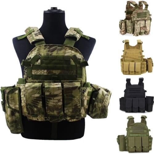 Tactical Military Vest Body Armor Plate Carrier Vest Ammo Magazine Chest Rig Airsoft Paintball Molle Vests