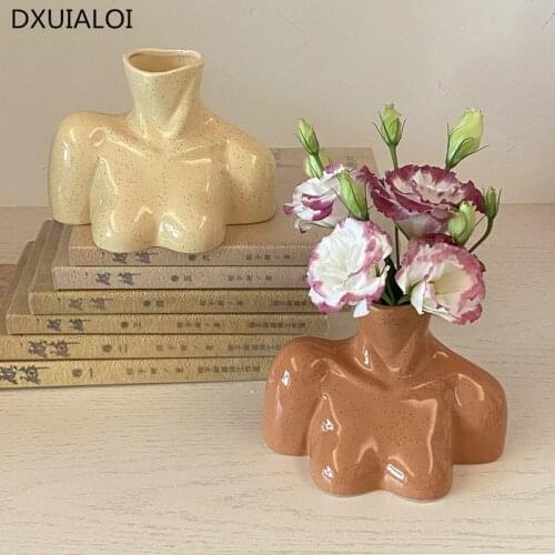 Body Art Vase of Ceramics Vase of Naked Female Sculpture Living Office Flower vase Facilities Content of Modern Home Decoration
