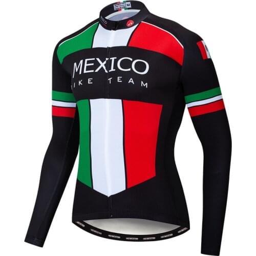 Weimostar Mexico France Cycling Jersey Men Long Sleeve Autumn Bicycle Cycling Clothing Breathable MTB Bike Jersey Spring USA Top