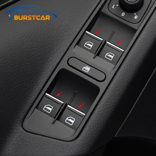 Xburstcar Auto Car Door Window Lift Button Switch Sequin Interior Mouldings Trim for Skoda Octavia Fabia 2 Yeti Accessories