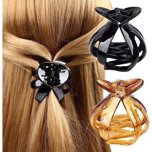 2020 Women Girls Geometric Hair Claw Clamps Hair Crab Moon Shape Hair Clip Claws Solid Color Accessories Hairpin H25488
