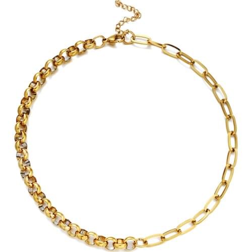 5MM 7MM Fashion Stainless Steel Choker Necklace Link Chains for Women Hip Hop Jewelry