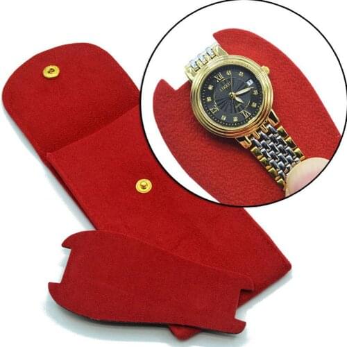 1pc Snap Fastener Watch Storage Pouch Portable Watch Organizer Display Pouch