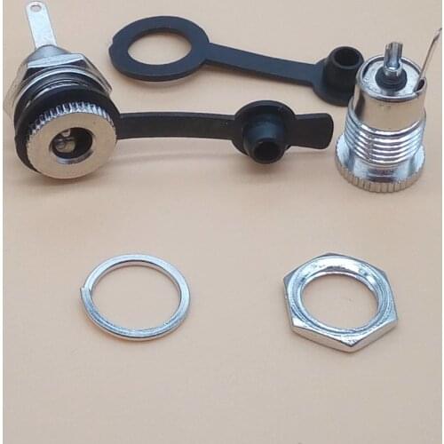 10set/20pcs DC-099 DC099 5.5*2.1 / 5.5 x 2.5mm Metal socket DC power jack high current with waterproof cap DC-099