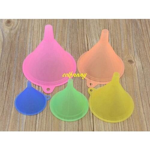 100sets/lot Fast shipping 5pcs/set Colorful Plastic Funnel Small Medium Large Variety Liquid Oil Kitchen Set