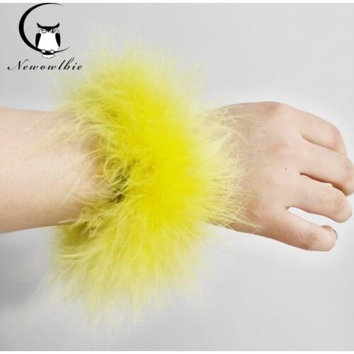 100% turkey fur headdress ostrich fur bracelet cuffs ladies bracelet fur bracelet turkey fur accessories wholesale custom