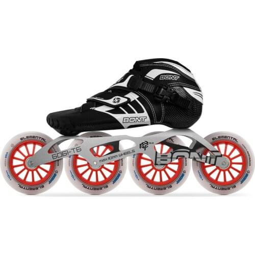 2019 Original Bont Z 2PT Speed Inline Skates Heatmoldable CarbonFiber 4*90/100/110mm 6061 Frame Elemental Wheels Skate Patines