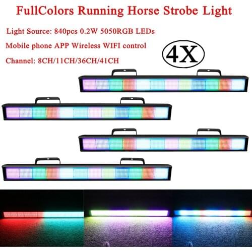 4Pcs/Lot LED 840 RGB Full Colors Running Horse Strobe Disco For Festival Parties Music Sound DJ Disco Party Wall Wash Light