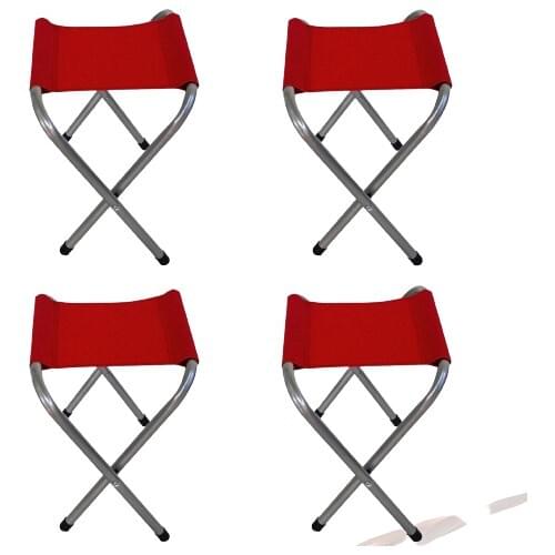 Vip Home Concept Folding Fishing Beach Camping Stool Vip Folding Picnic Stool Red 4 Pcs