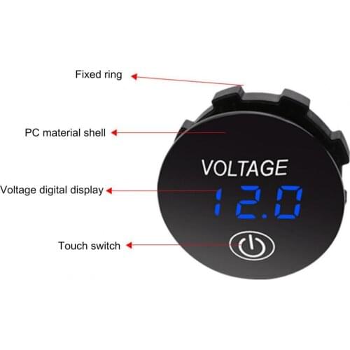 60% Dropshipping!!Voltmeter Digital Display Touch Switch PC DC 12-24V LED Volt Meter for Car
