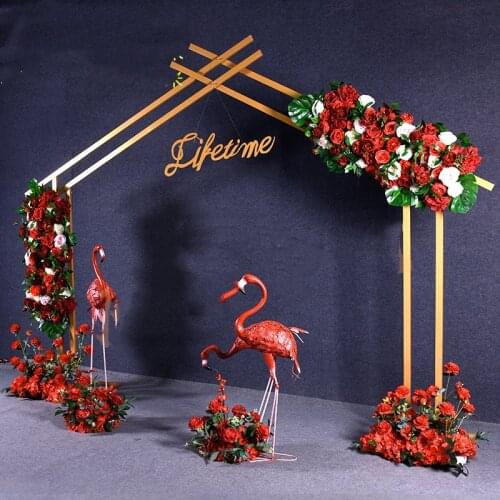 Wrought iron arch Wedding geometric decorative bracket Wedding outdoor scene layout European floral scene props