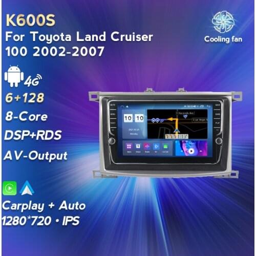 Android 10 4GRAM 64GRMO Car DVD GPS Navigation For Toyota Land Cruiser 100 2002-2007 Car Multimedia Radioo Video Player no 2din