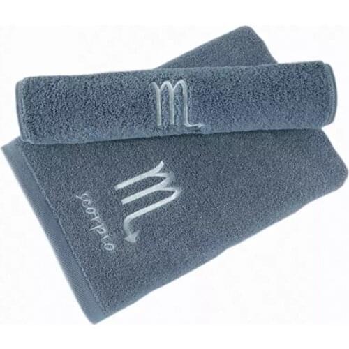 Bath Towel Face Towel Constellation Month Ins Water Absorption Bath Towels Soft Quicky Dry Cotton Bath Towel Pink Gray