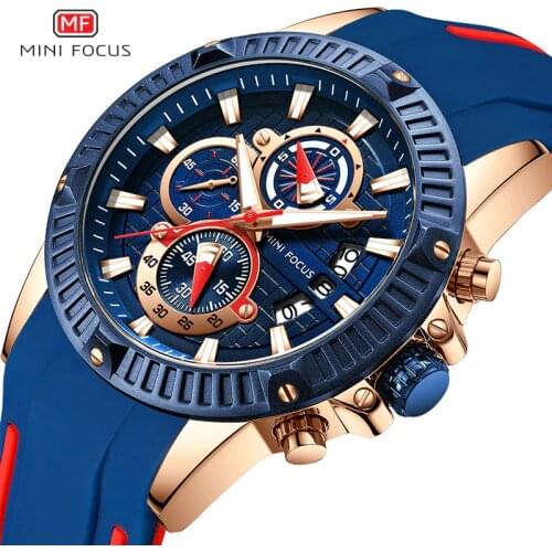 MINI FOCUS Chronograph Quartz Watches for Men Lumimnous 3atm Waterproof Army Sports Wrist Watch for Man Relogios Clock 0244G0.1