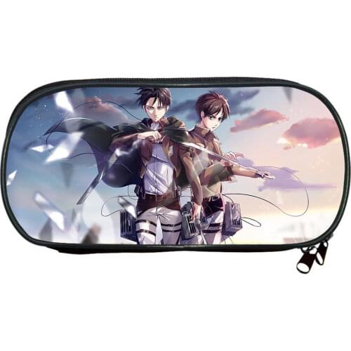 Attack On Titan Pencil Case Anime Printing Student Pencil Bags Boy Girl Storage Bag Kids Stationery Pencil Case