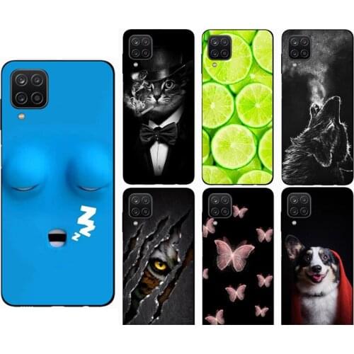 For SAMSUNG GALAXY A12 SM-A125 Case Luxury TPU Silicone Cases for Galaxy A12 SM-A125 Phone Back Cover for Funda Coque