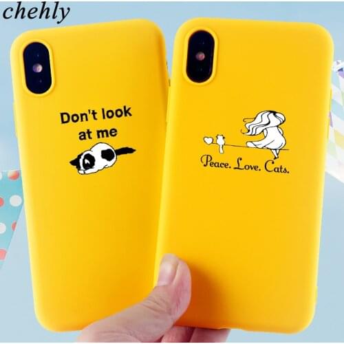 Funny Cat Phone Case for IPhone 6s 7 8 11 Plus Pro X XS MAX XR Cartoon Cases Soft Silicone Fitted TPU Back Accessories Covers