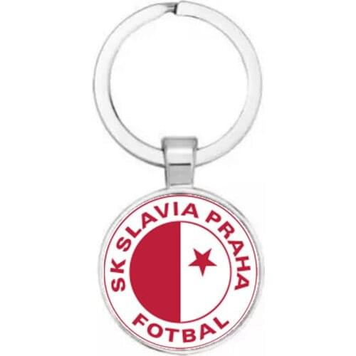 Czech Republic SK Slavia Praha Football Soccer Team Keychain for Couples Friendship Girlfriend Boyfriend Couples Dropshipping