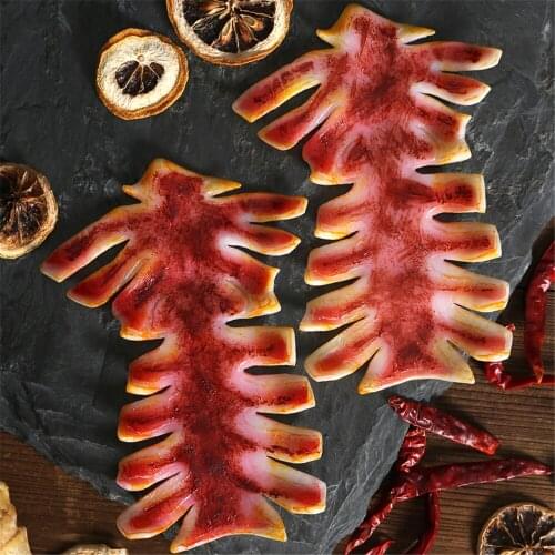 Eating victualing house hotel restaurant dining room hall decor artificial fake simulation seafood roast meat squid slice model