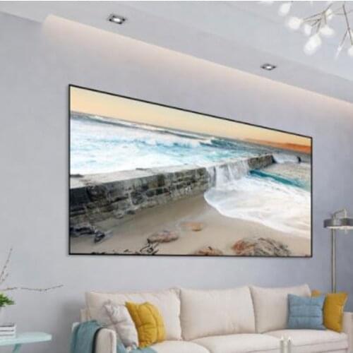 16:9 High Brightness Reflective Projector Screen 60 72 120 130 inches Fabric Cloth Screen for Espon XGIMI