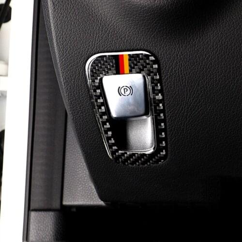 Car P Button Electronic Hand Brake Button Frame Trim Sticker For Mercedes Benz C Class W205 GLC Carbon Fiber Interior Styling