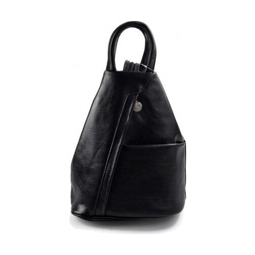 Leather backpack ladies mens leather travel bag weekender sports bag black