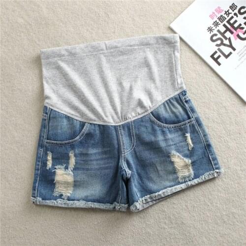 2019 Summer Denim Maternity Shorts For Pregnant Women Clothing Pregnancy Cotton Clothes Short Belly Skinny Jeans Pants Gravida