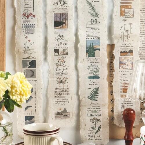 Forest Moon Series Washi Masking Tape Vintage Scrapbooking Material Junk Journal Stationary School Decoration Stickers Supplies