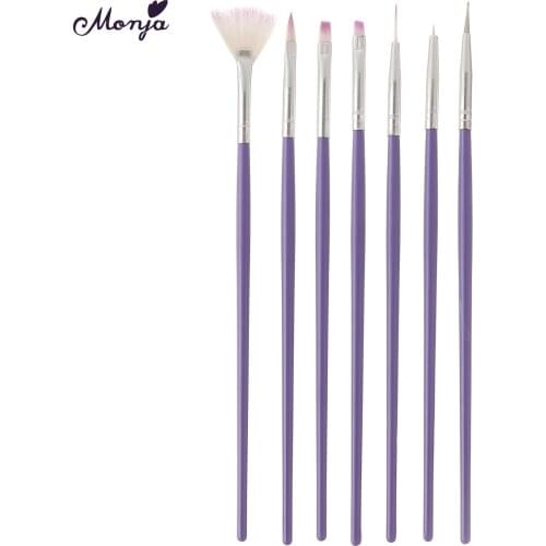 Monja Nail Art Set Acrylic UV Gel Extension Builder Painting Pattern DIY Drawing Rhinestone Bead Dotting Picking Brush Kit