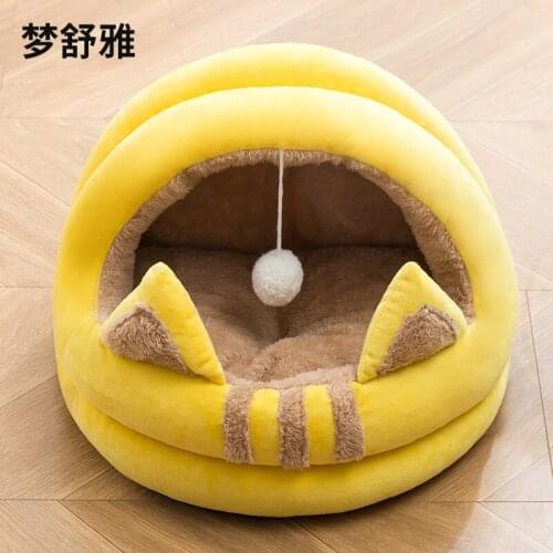 Cat litter Four seasons comfort plus velvet pet litter Autumn and winter plush warmth cat house kennel collapsible tent