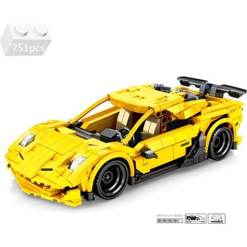 2021 NEW High-tech Racing Car Lamborghinies Building Blocks Kit Bricks Pull Back Sports Supercar Classic Model Kids Toys Gifts