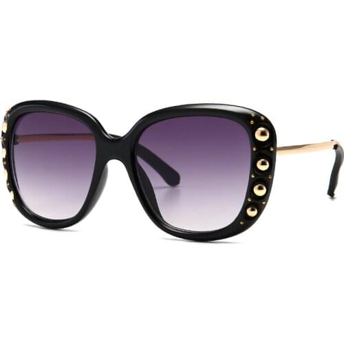 New Arrival Trendy Women Cat Eye Sunglasses Oversized Luxury Brand Designer Bling Diamond Sun Glasses Blue Butterfly Shades