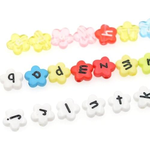 Flat Round Beads 12mm Plum Blossom Large Alphabet Beads Loose Spacer Beads for Jewelry Makeing Bracelet Necklace Handcraft